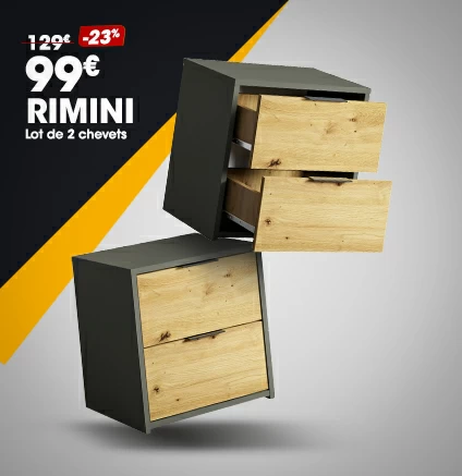 Lot de 2 chevets RIMINI