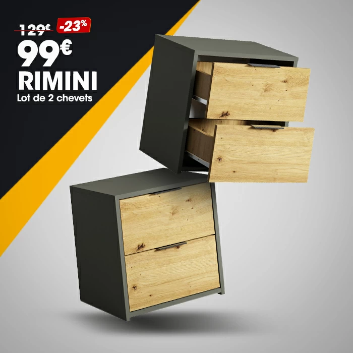 Lot de 2 chevets RIMINI