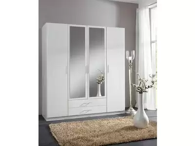 Armoire 4 portes 4 tiroirs Valencia Blanc