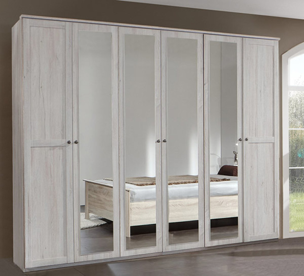 Armoire 6 Portes Chalet Chene Blanc