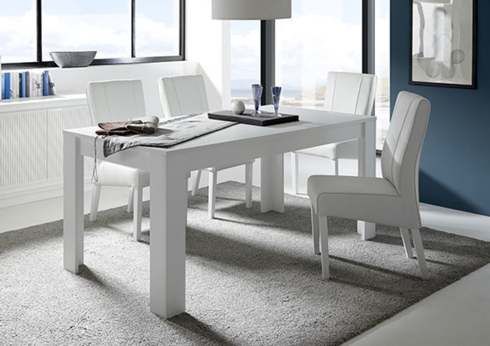 Table de repas Sky / Prato blanc mat / bois L 180 X H 79 X P 90