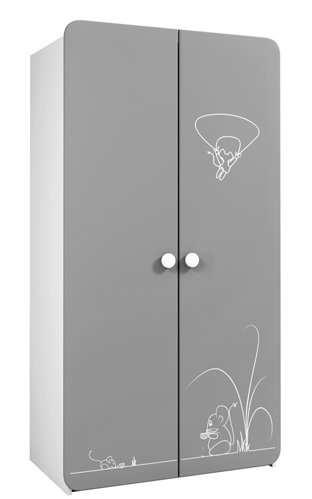 Armoire Petite Souris Gris Blanc