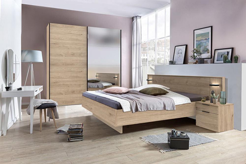 Armoire 2 portes coulissantes Lausanne chambre a coucher Chêne hickory