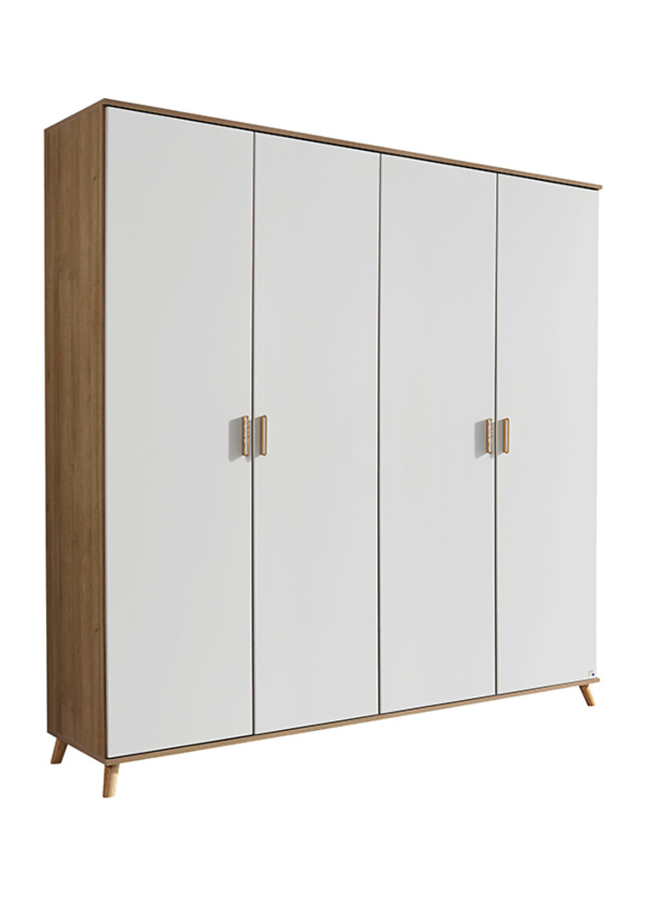 Armoire 4 Portes Falun Chene Blanc