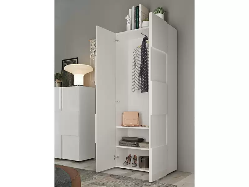 Petite armoire de rangement avec 2 portes - Blanc