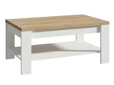 Table basse double plateaux Bohol chene blanc/chene